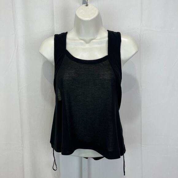 FP Movement Free People Keep Away Tank Top Cropped Cross Back Black Size S - Picture 1 of 12
